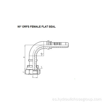 Codo de 90 ORFS Sello plano hembra 24291